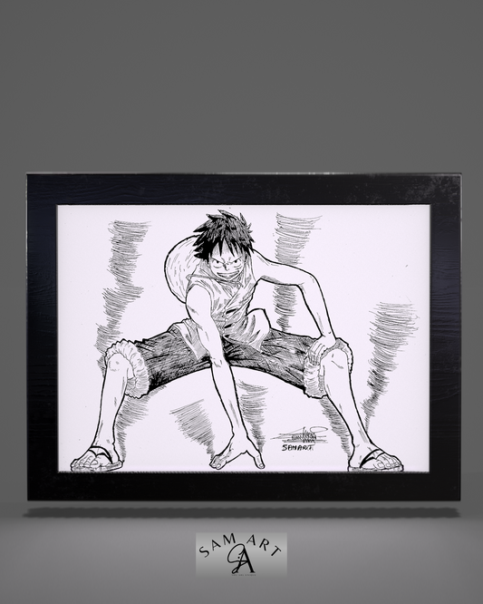 Tableau d'Art Encadré - art manga  - Luffy Gear Second 